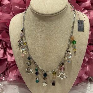 Glass Beads & Charms Oval Links Necklace-Boutique